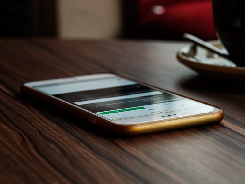 Phone on desk
